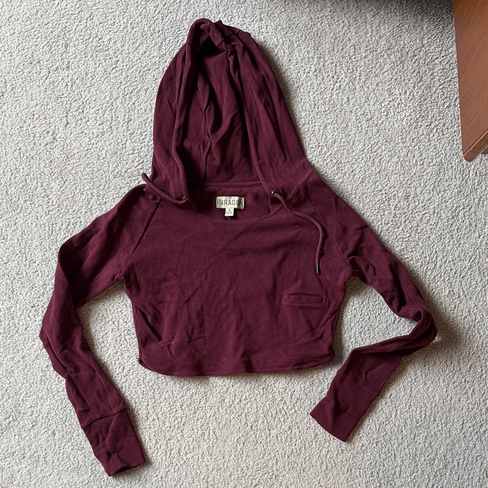 Paragon Fitwear Maroon Cropped Hoodie